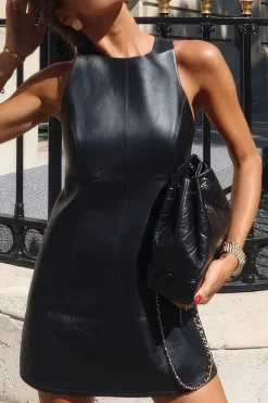 Faux Leather Mini Dress