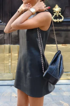 Faux Leather Mini Dress