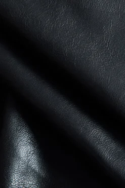 Faux Leather Patchwork Fur Skirt
