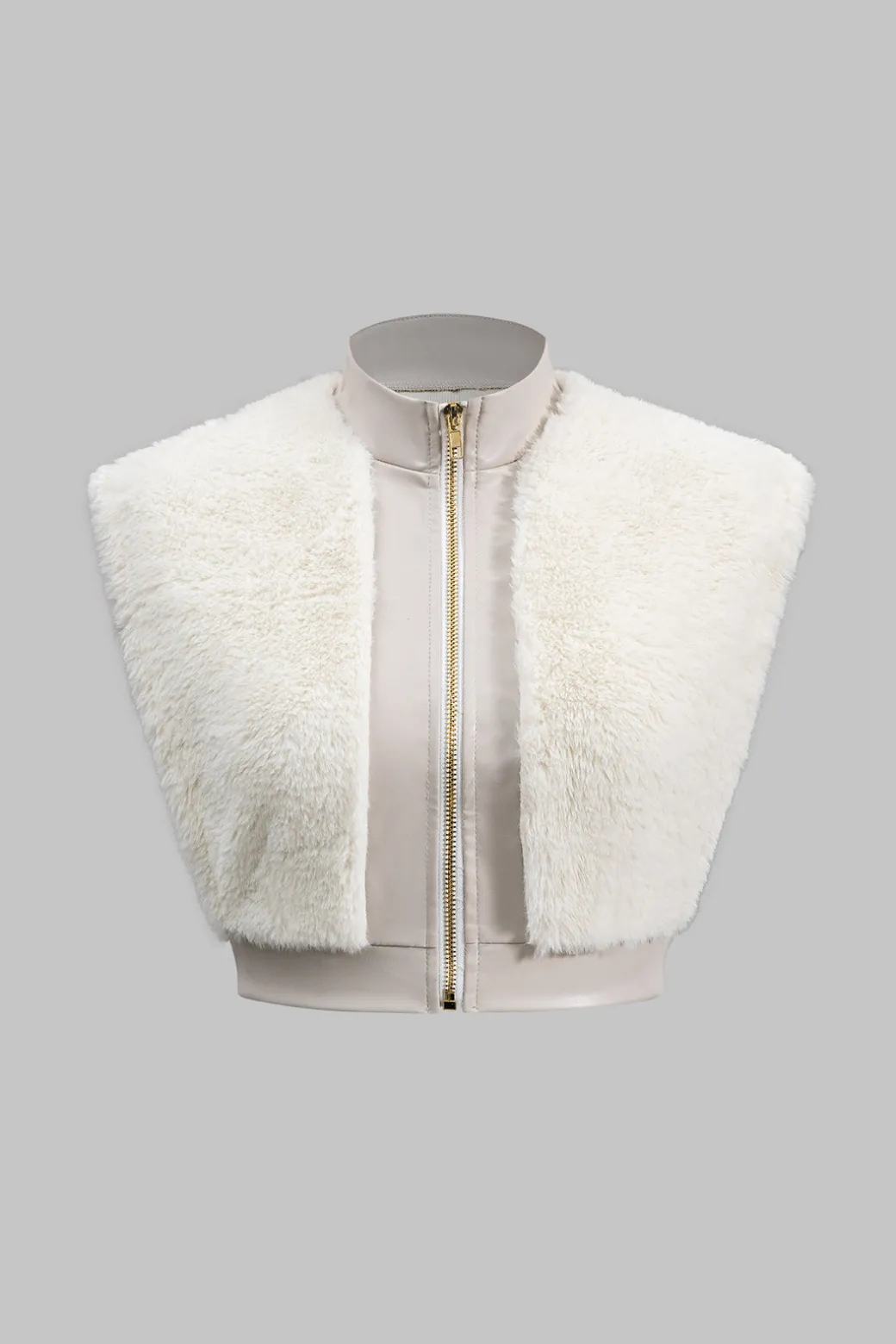 Faux Leather Patchwork Fur Skirt Set