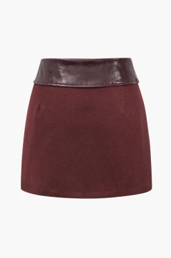 Faux Leather Patchwork Mini Skirt