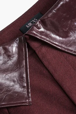 Faux Leather Patchwork Mini Skirt