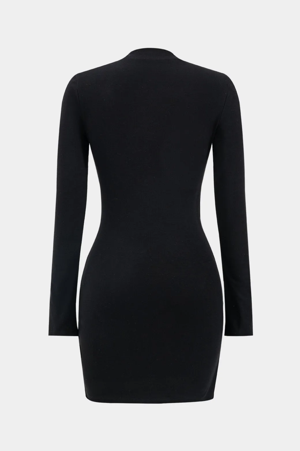 Faux Leather Patchwork Ruched Long Sleeve Mini Dress