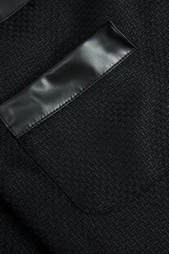 Faux Leather Patchwork Skirt