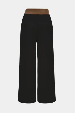 Faux Leather Patchwork Trousers