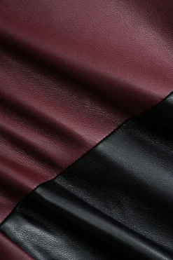 Faux Leather Patchwork Trousers