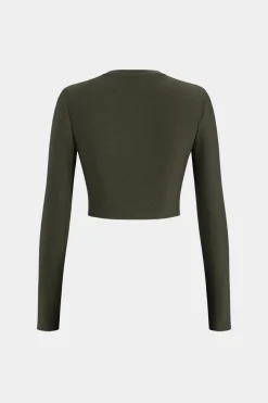 Faux Leather Patchwork Zipper Long Sleeve Top And Trousers Set