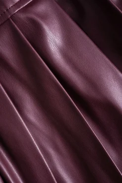Faux Leather Pleated Skirt