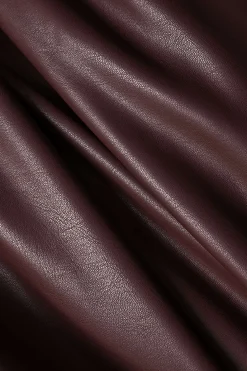Faux Leather Pocket Wide Leg Trousers