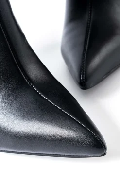 Faux Leather Pointed Toe Ankle Boots
