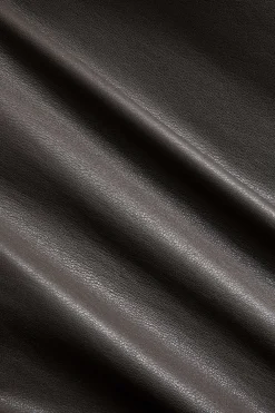 Faux Leather Ruched Skirt