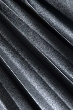 Faux Leather Ruched Skirt