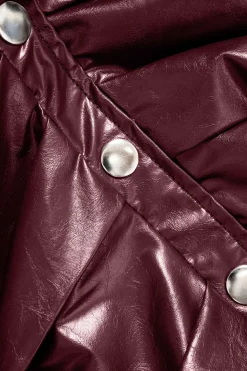 Faux Leather Ruched Skirt