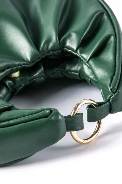 Faux Leather Ruched Tote Bag