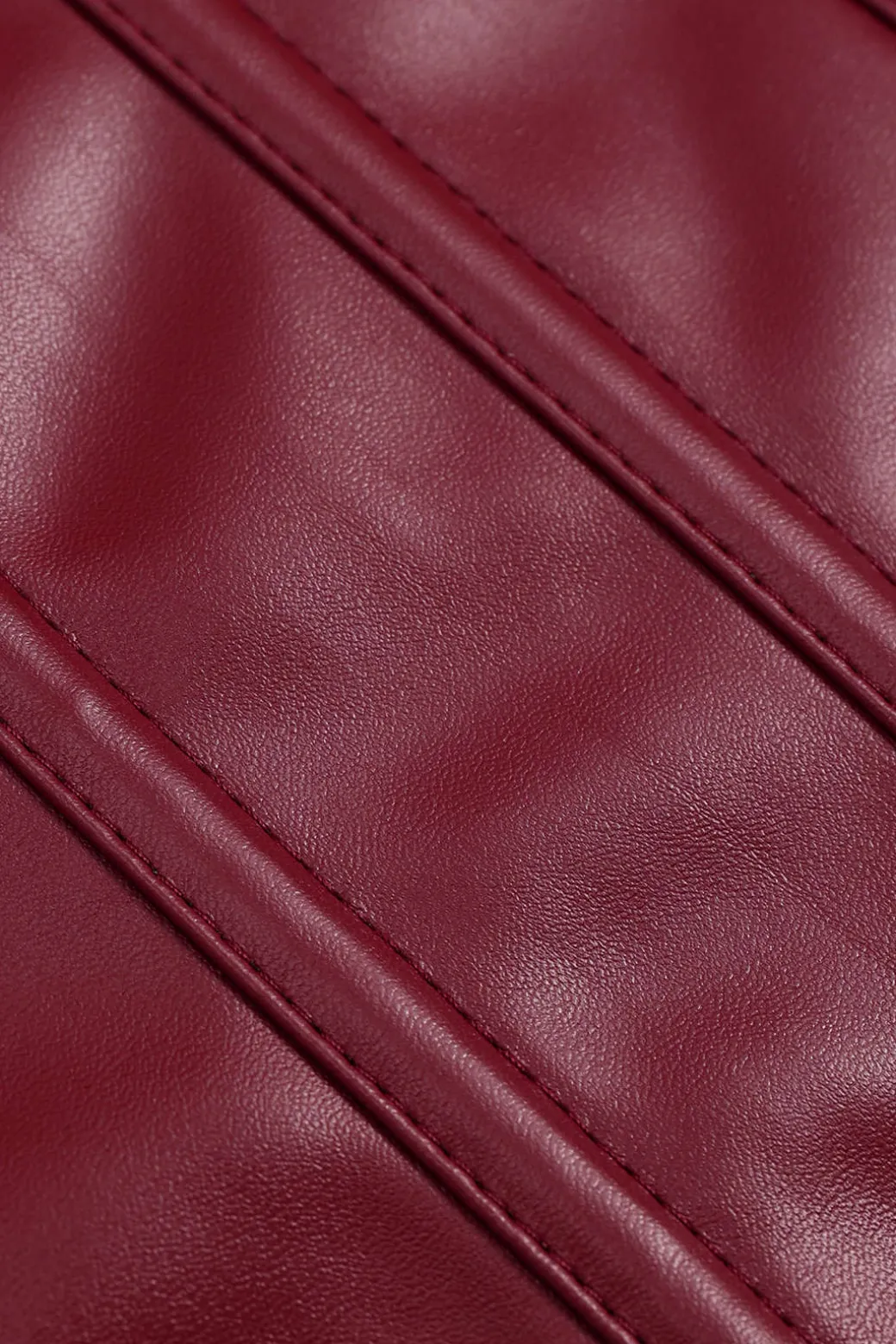 Faux Leather Tie-Up Ribbon Shapewear