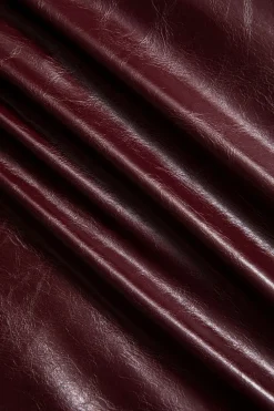 Faux Leather Twist Slit Skirt