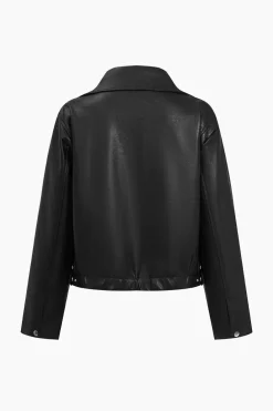 Faux Leather Zipper Jacket