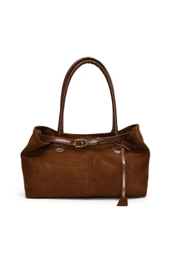Faux Suede Shoulder Bag
