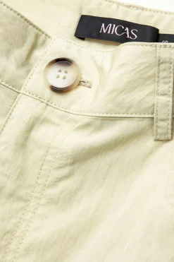 Flap Pocket Belted Ruched Straight Leg Pants