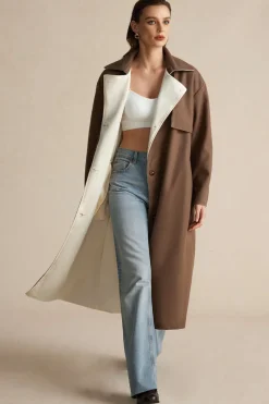 Fleece Button Patchwork Coat