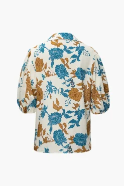 Floral Bra Top And Pocket Shorts And Shirt 3PC Set