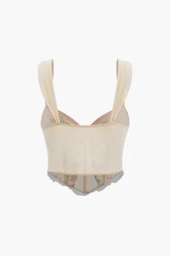 Floral Embroidered Corset Cami Top