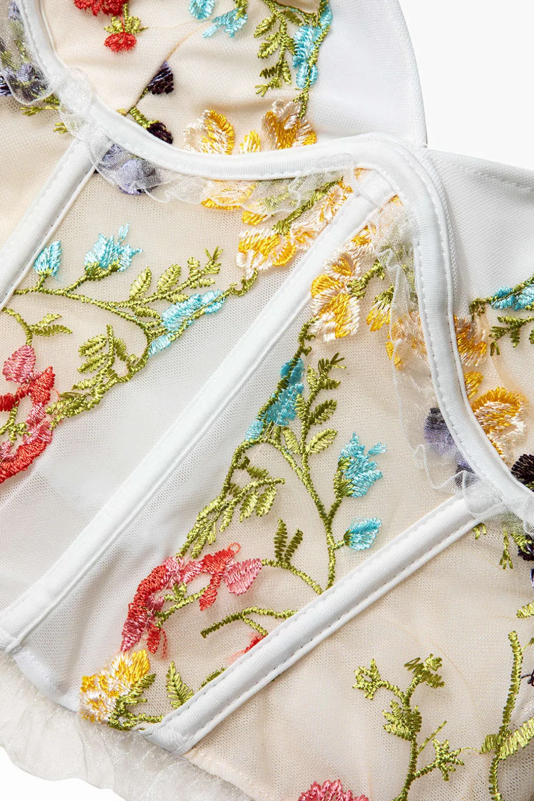 Floral Embroidered Corset Cami Top
