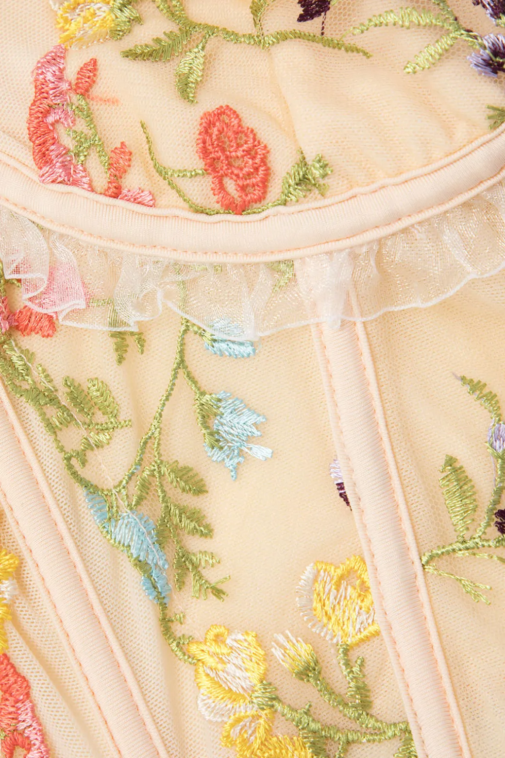 Floral Embroidered Corset Cami Top