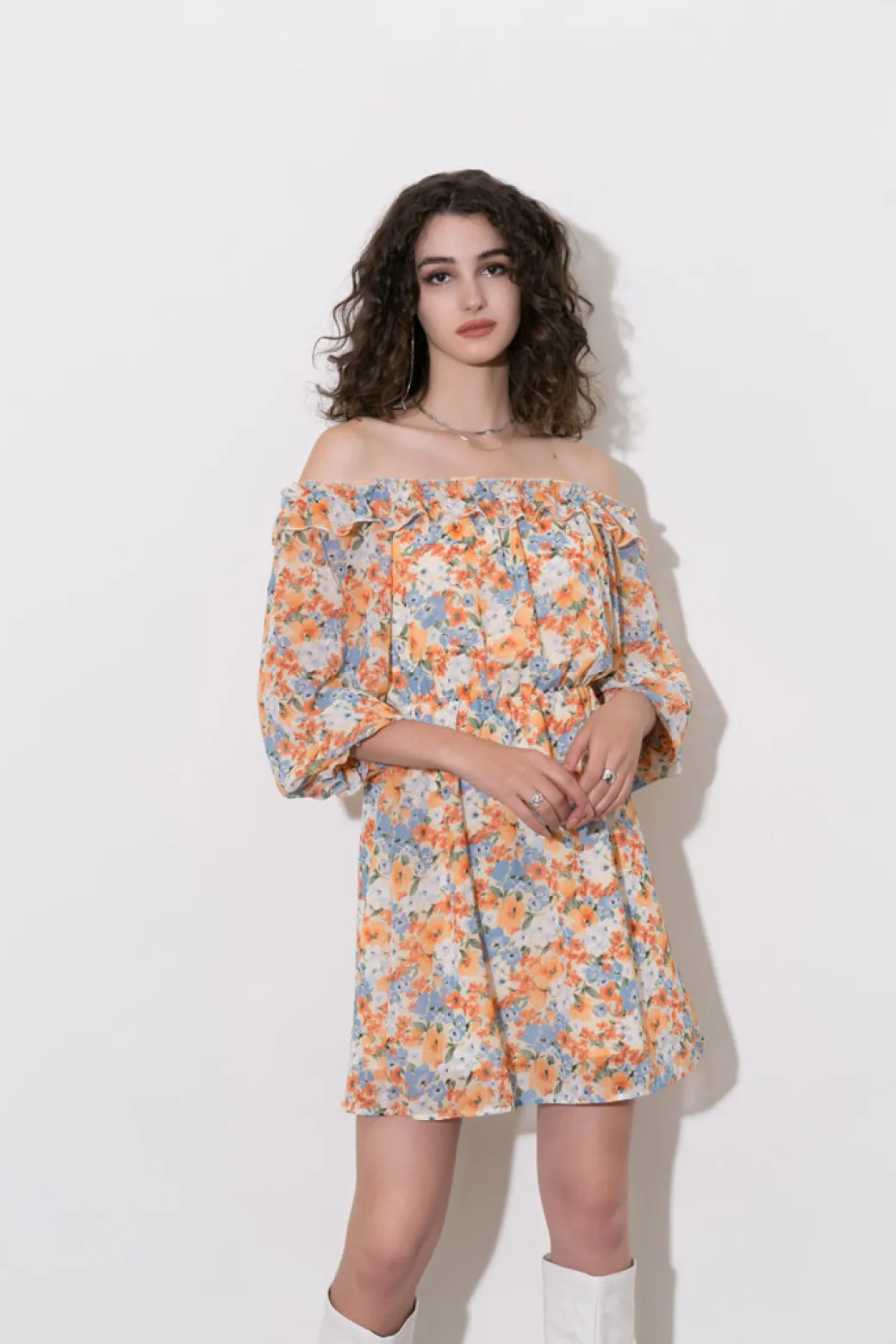 Floral Off The Shoulder Mini Dress