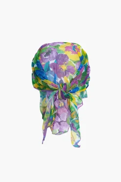 Floral Print Bikini Set With Matching Skirt Cover Up And Headscarf