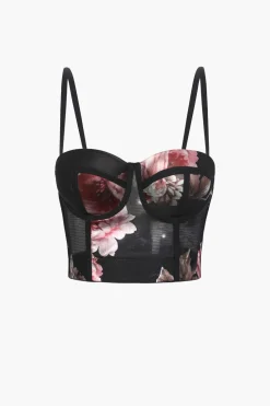 Floral Print Bustier Top