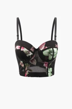 Floral Print Bustier Top