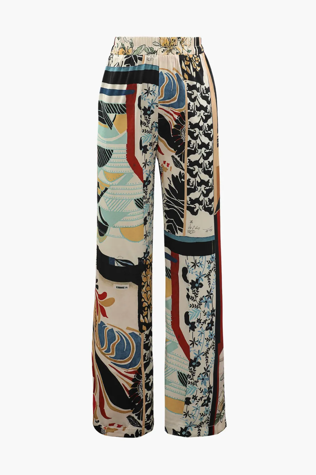 Floral Print High Waisted Straight Leg Pants