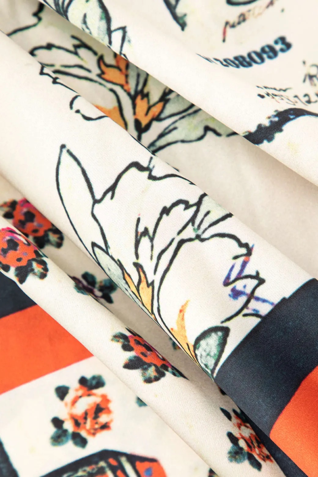 Floral Print High Waisted Straight Leg Pants