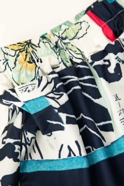 Floral Print High Waisted Straight Leg Pants