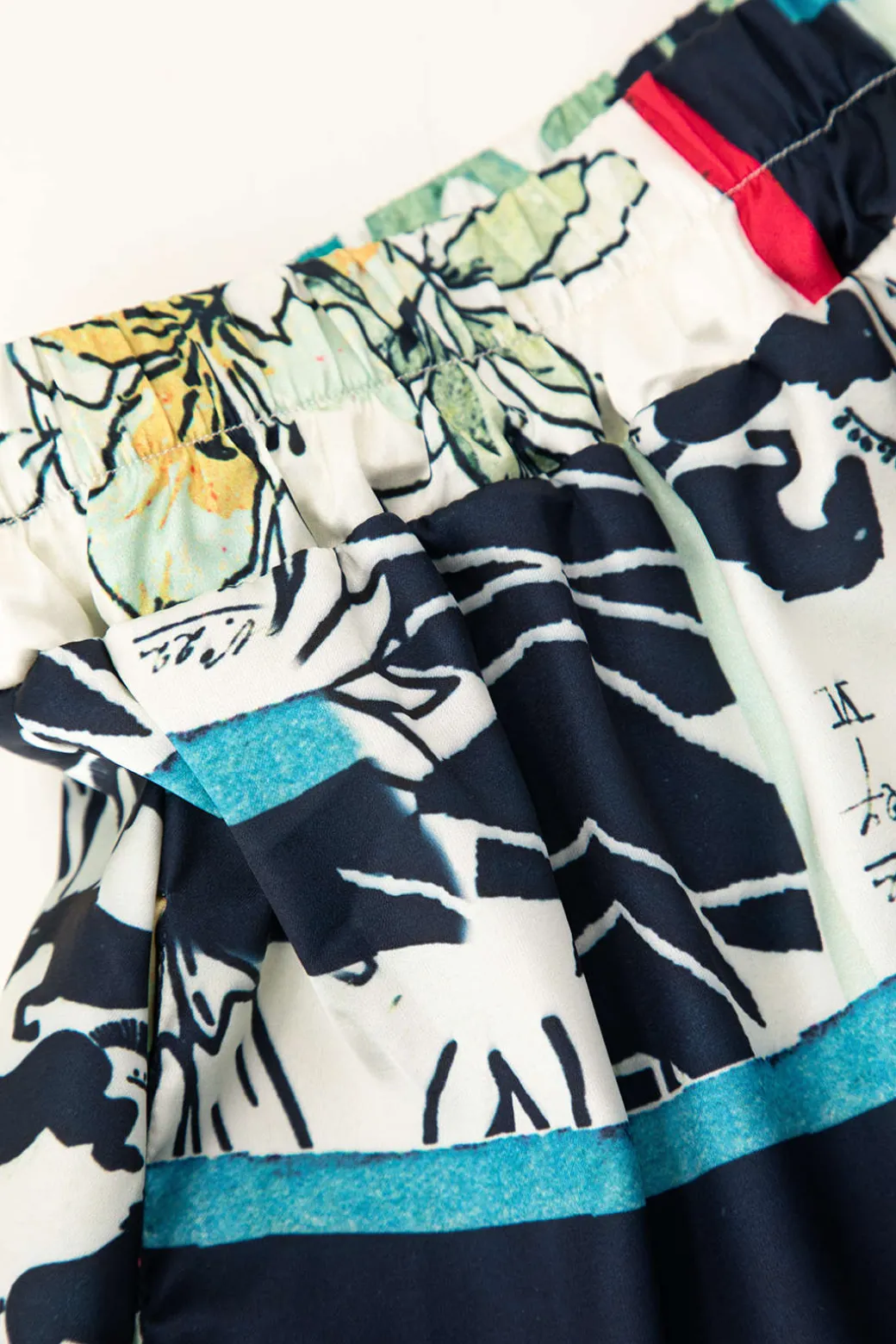 Floral Print High Waisted Straight Leg Pants