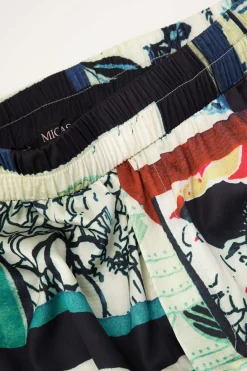 Floral Print High Waisted Straight Leg Pants