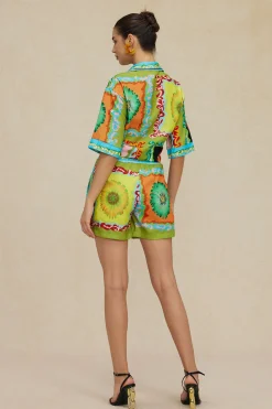 Floral Print Shirt And Shorts Set