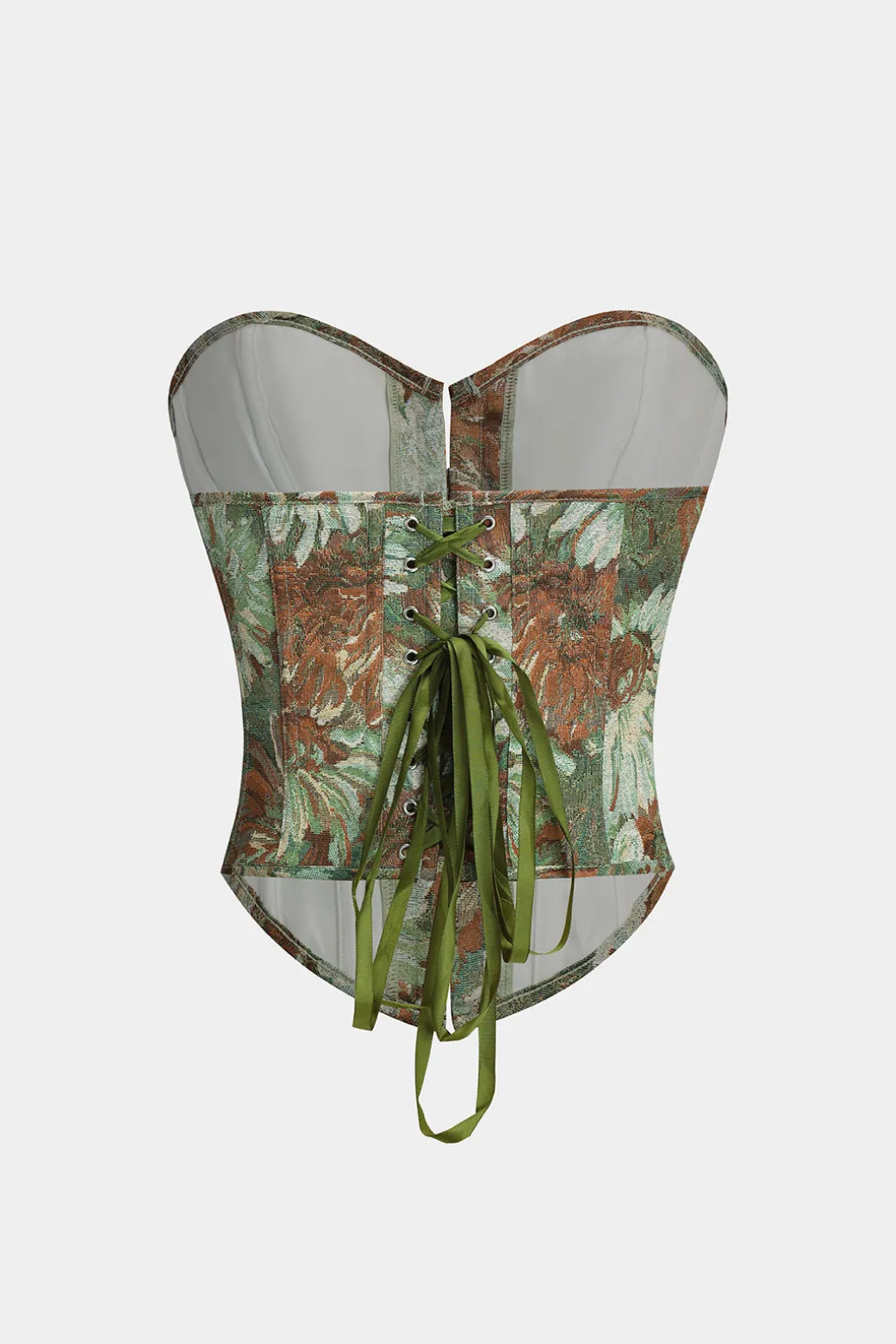 Floral Print Strapless Tie Back Tube Top
