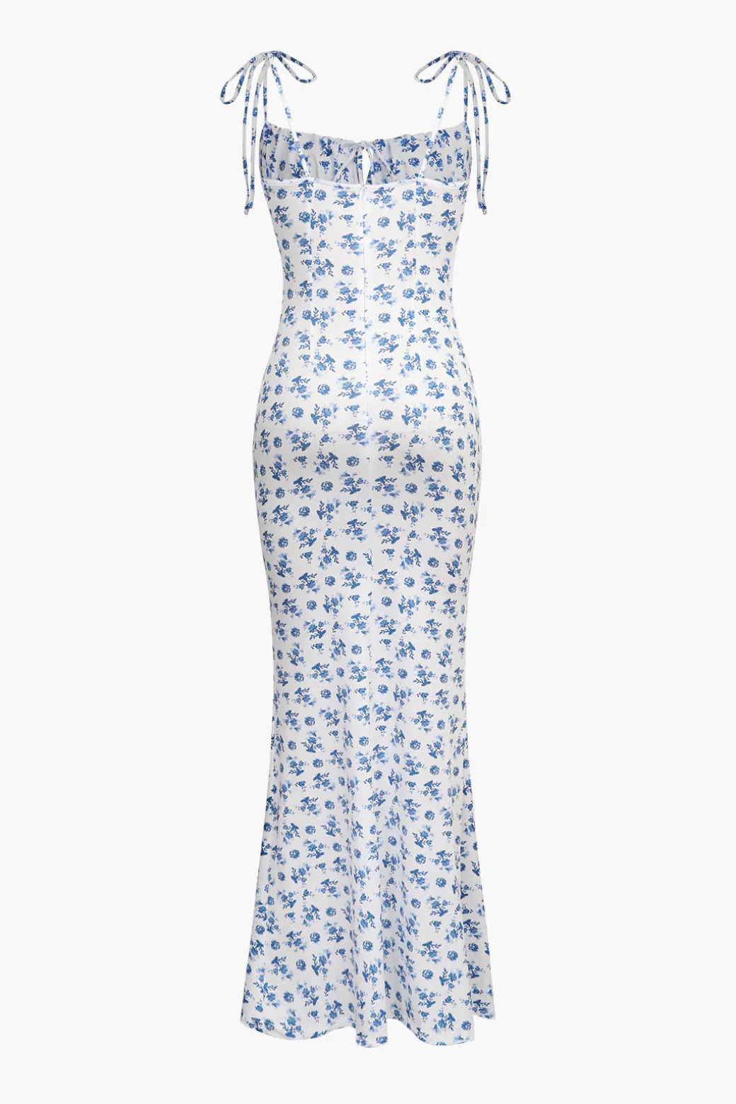Floral Print Tie Strap Maxi Dress