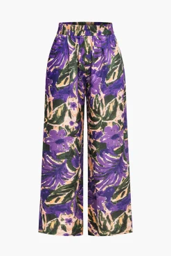 Floral Print Wide-Leg Pants
