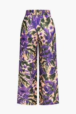Floral Print Wide-Leg Pants