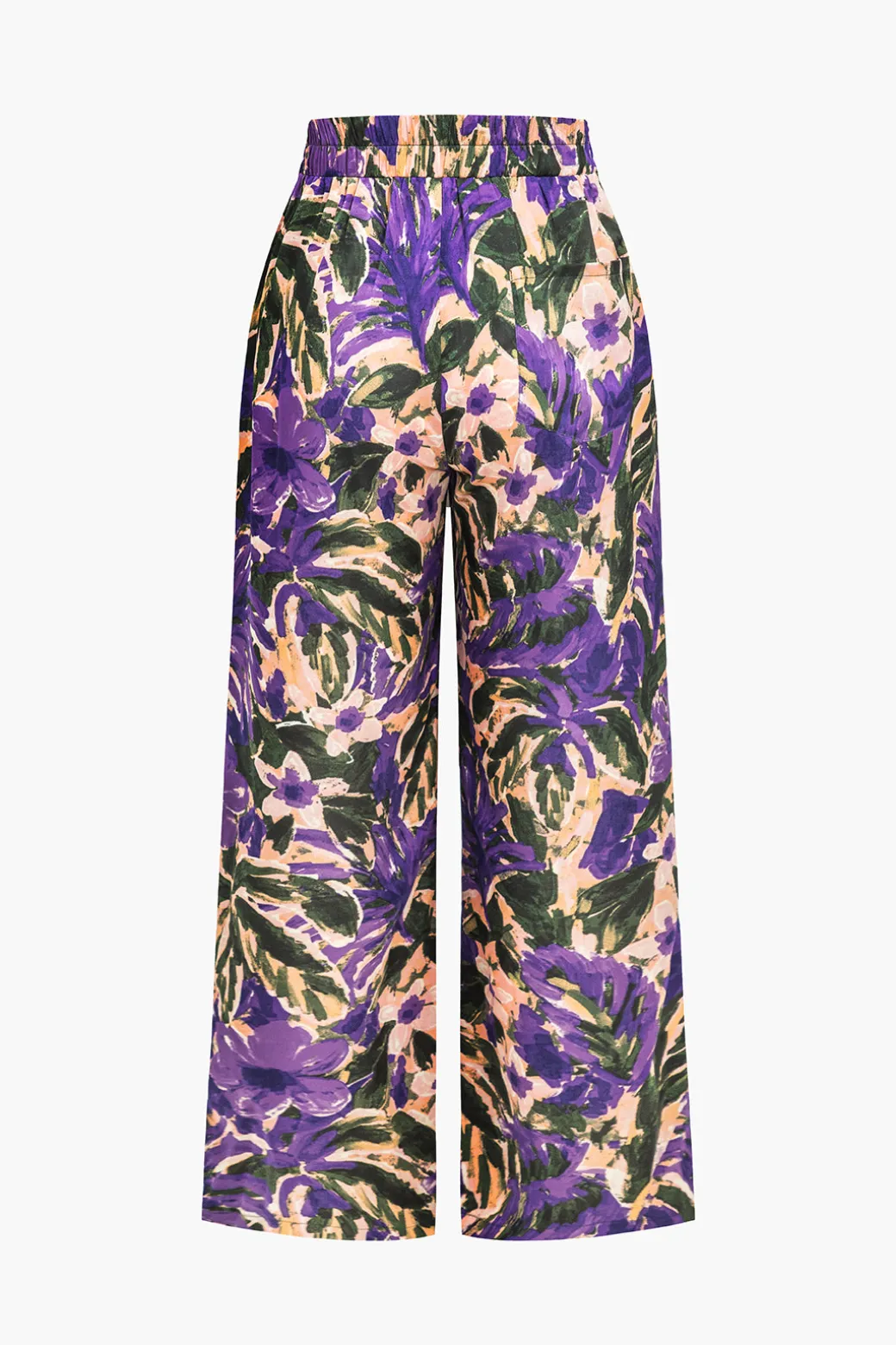 Floral Print Wide-Leg Pants