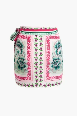 Floral Print Wrap Knot Mini Skirt