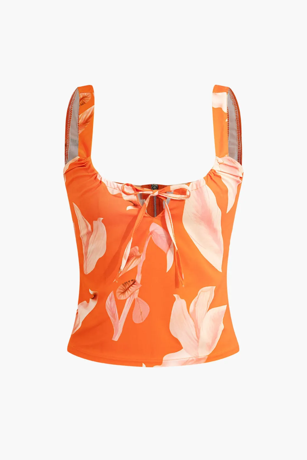 Floral Print Zip-Up Top And Ruffle Skirt Set