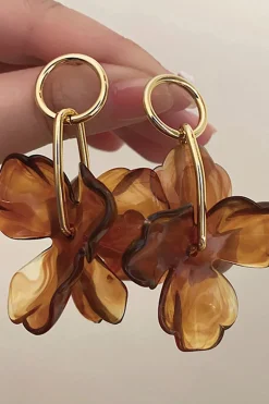 Flower Pendant Earrings