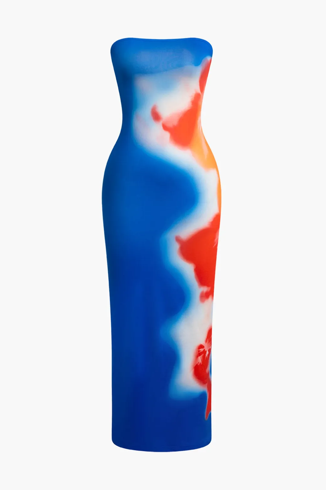 Flower Print Slit Maxi Dress