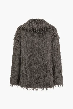 Fringe Faux Fur Coat