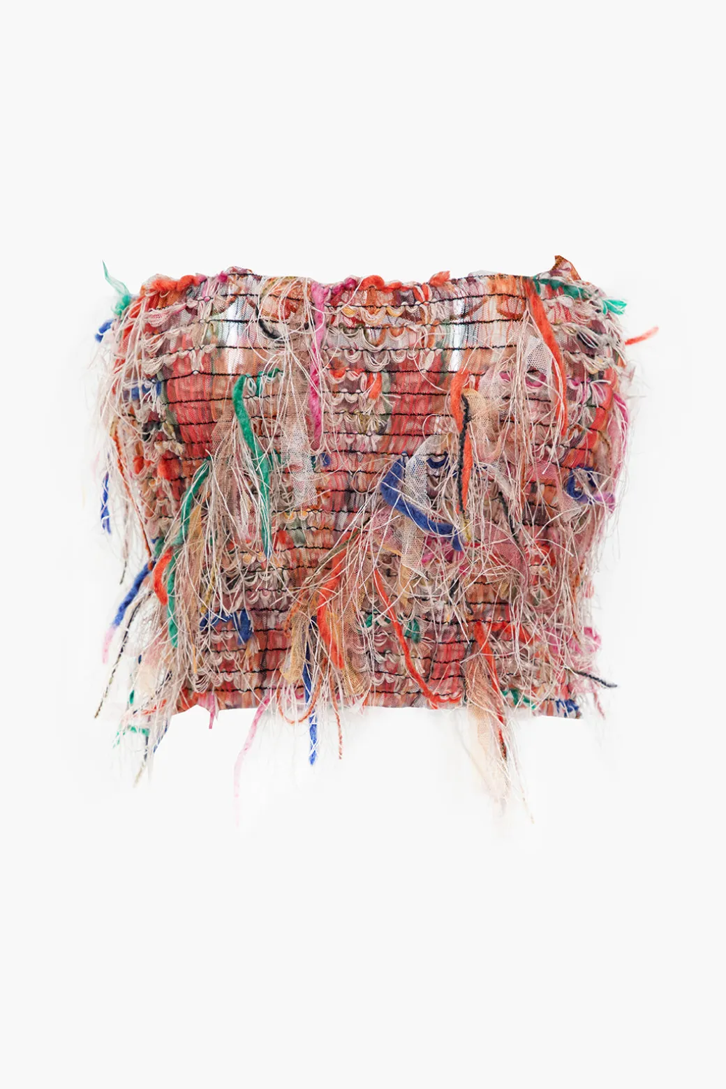 Fringe Mesh Tube Top