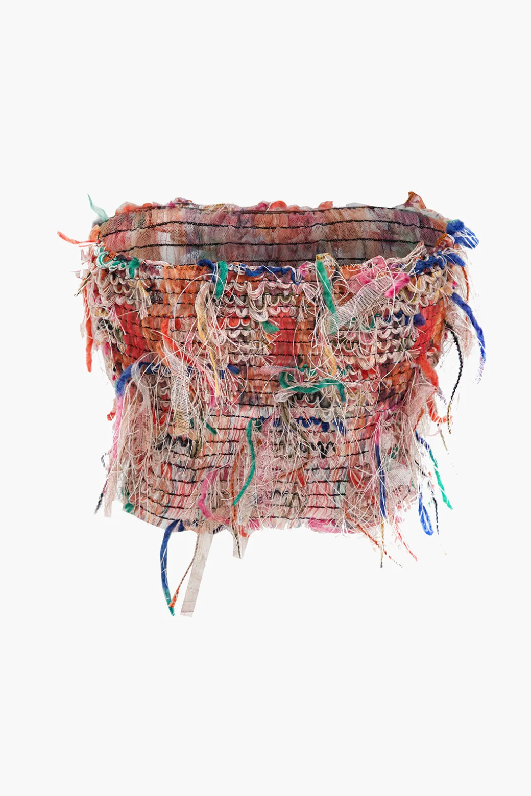 Fringe Mesh Tube Top